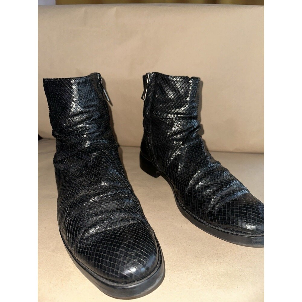 john varvatos Morrison Sharpie Snake Embossed Boots Size 9 Mens